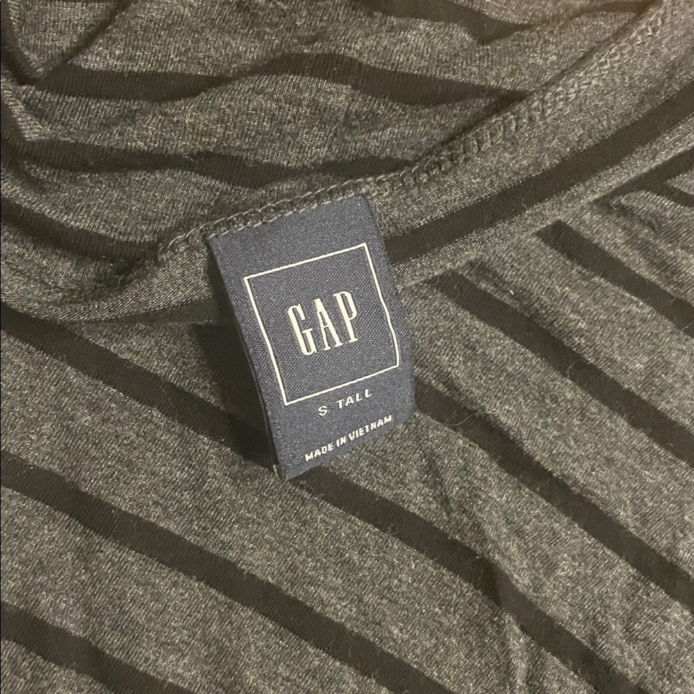 GAP Black and Gray Striped Long Sleeve Top - Picture 3 of 4